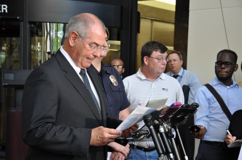 Hennepin County Attorney Mike Freeman responding to the press. Photo: The AfricaPaper/Issa Mansaray