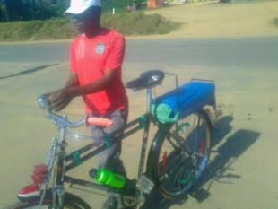 Joseph Lalinga, one of many taxi-bicycle operators. Photo: Henry K. Mhango/The AfricaPaper