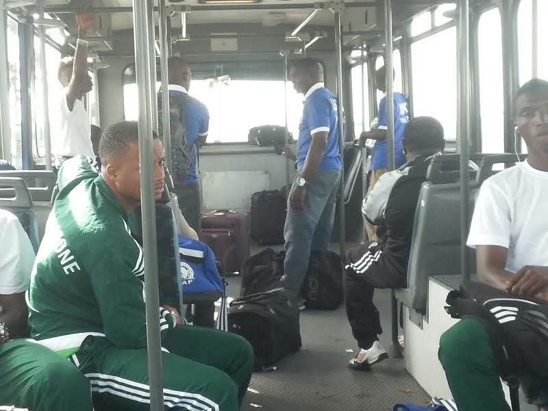 Sierra Leone team at the airport getting ready for departure. Photo: The AfricaPaper/ Abubakarr Kamara 