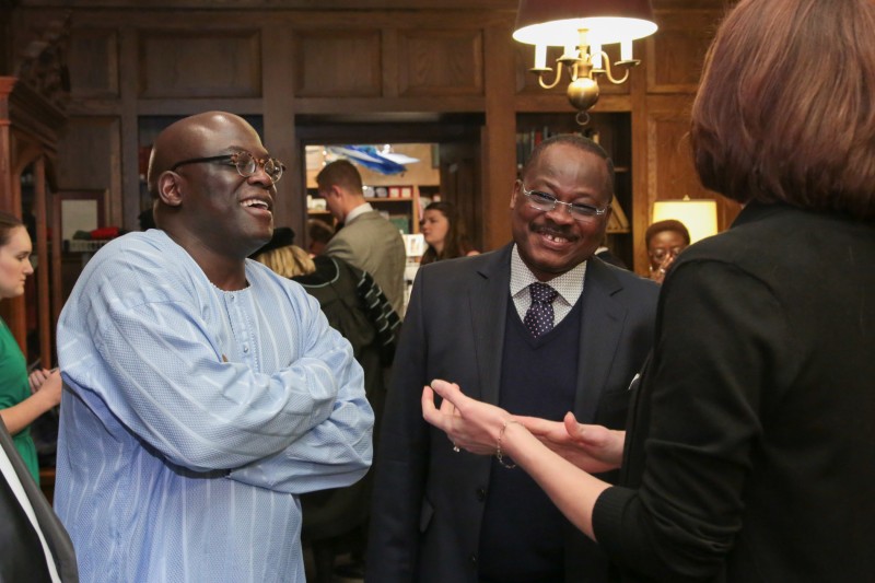 From left, Dr. Akande and Gov. Ajimobi enjoying a lighter moment with Jennifer Bondurant, of Westminster College following the installation ceremony. Photo submitted - TAP