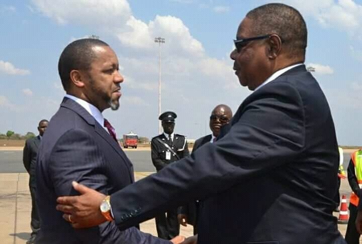 Welcome back home. Vice President Chilima (L) welcoming President Mutharika at Kamuzu International Airport from the United Nation Assembly. Photo Henry Mhango/The AfricaPaper