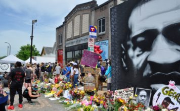 At the site were George Floyd was died while in police custody in front of Cup Foods on Chicago Avenue and 38th Street In Minneapolis. Photo: Issa Mansaray/The AfricaPaper