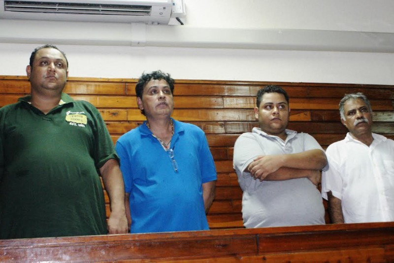 From left - Two sons of former international drug trafficker, Ibrahim Akash, and two other foreigners facing drug trafficking cHarges in the Mombasa High Court. Photo: The AfricaPaper/Harrison Mbungu. 