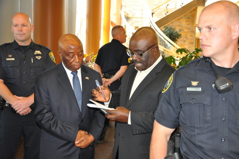 Joseph N. Boakai (left0, and Liberiaâ€™s Ambassador to the United States. Hon. Jeremiah Solunteh(right) Photo: Issa A.Mansaray/The AfricaPaper