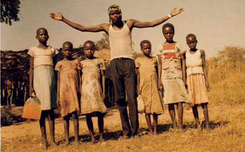 Kony with children.
