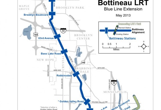 A map of the blue line extension.