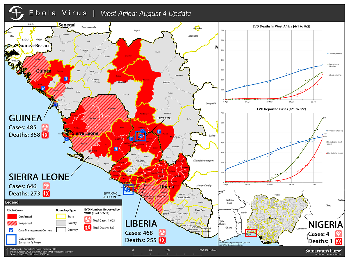 A map of liberia with the red areas showing where land is currently.