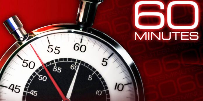 A close up of an analog stopwatch with the words " 6 minutes ".