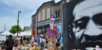 At the site were George Floyd was died while in police custody in front of Cup Foods on Chicago Avenue and 38th Street In Minneapolis. Photo: Issa Mansaray/The AfricaPaper